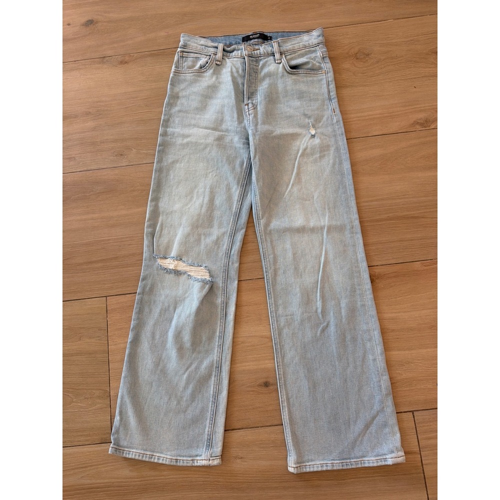Hudson Rosie High Rise Wide Leg Distressed Light Wash Jeans Womens Size 26